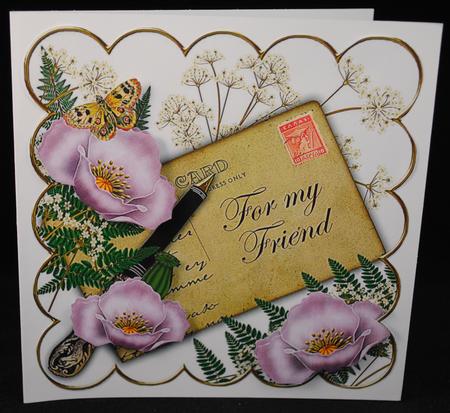Lilac Poppy for My Friend Ink Saver 8in Scallop Topper by Yvonne Middleton