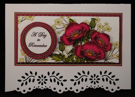 Cerise Poppy Day to Remember Dl Decoupage Topper by Yvonne Middleton