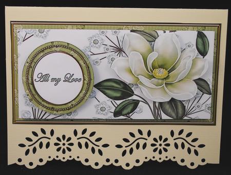 Cream Magnolia All My Love Dl Decoupage Topper by Yvonne Middleton