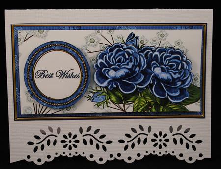 Dblue Roses Best Wishes Dl Decoupage Topper by Yvonne Middleton