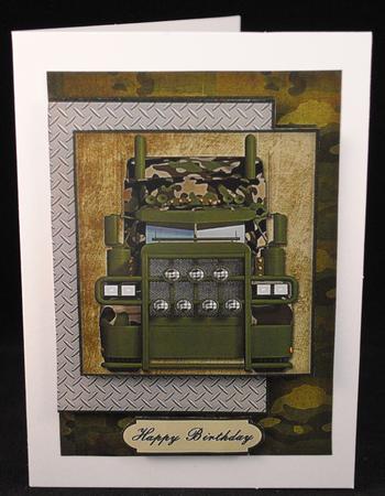 Military Camouflage Truck Quick Card by Yvonne Middleton