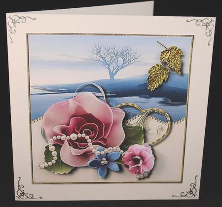 Roses in the Myst Card Topper 1 by Yvonne Middleton
