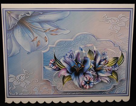 Winter Lilies Card with Decoupage by Yvonne Middleton