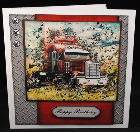 Shattered Big Rig Truck Red by Yvonne Middleton