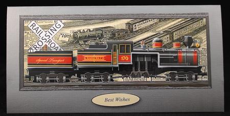 Train 4 x 10 Long Topper with Decoupage by Yvonne Middleton