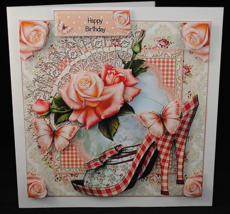 Gorgeous in Gingham Shoes Card Front Kit by Yvonne Middleton