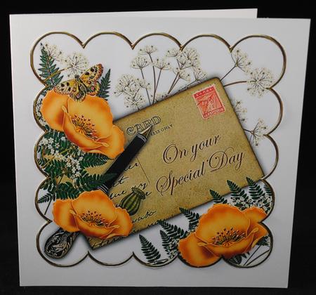 Peach Poppy Special Day Ink Saver 8in Scallop Topper by Yvonne Middleton