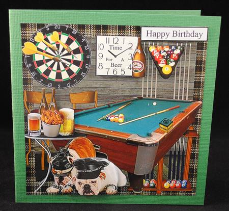 Man Cave Pool Party Topper with Decoupage by Yvonne Middleton