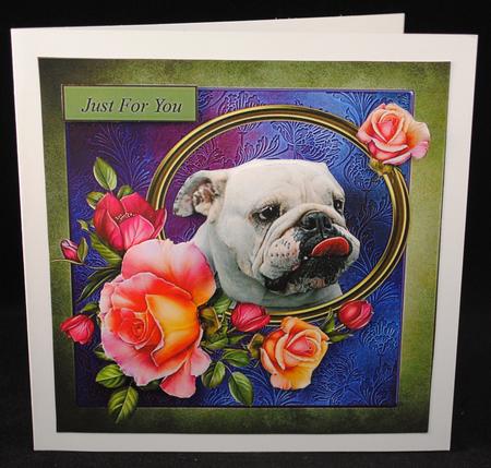 Cheeky Dog Portrait Topper with Decoupage by Yvonne Middleton
