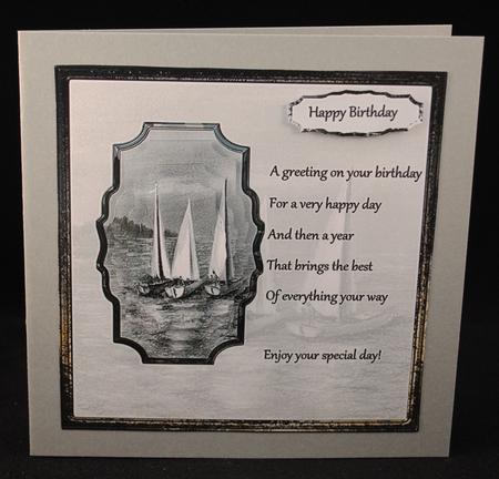 Sailing at Night Card with Shaped Layers and Verse by Yvonne Middleton