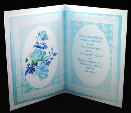 Incert Aqua Floral,with Verse by Yvonne Middleton