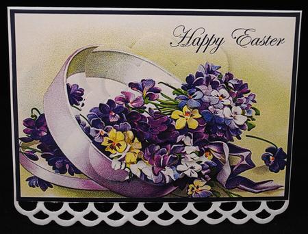Vintage Easter Flowers Scalloped Pyramid by Yvonne Middleton
