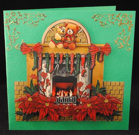 Fireplace Poinsettias & Decorations Mini Kit by Yvonne Middleton