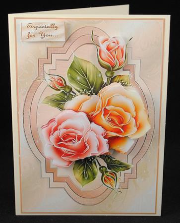 Glowing Roses on Scallop Topper by Yvonne Middleton