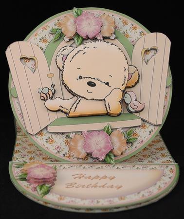 Bear in the Window Round Easel Card Kit by Yvonne Middleton