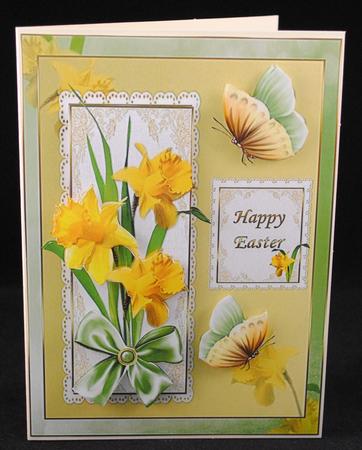 Daffodils and Butterflies Quick Card by Yvonne Middleton