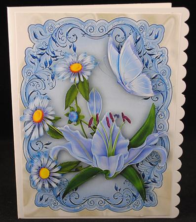 Lilies and Daisies with Butterflies A4 by Yvonne Middleton