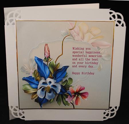Blue Flowers Card and Decoupage by Yvonne Middleton