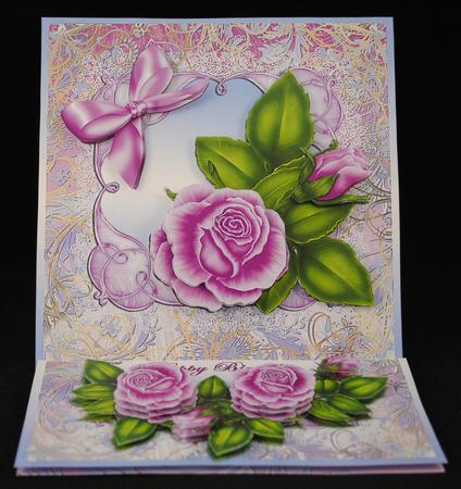 Lilac Roses Large Easel Card Kit by Yvonne Middleton