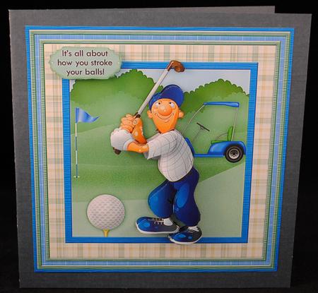 Golf All About How You Stroke Your Balls Decoupage by Yvonne Middleton