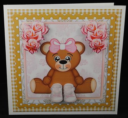 Baby Girl Cute Bear by Yvonne Middleton