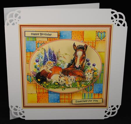 Foal and Kittens by Yvonne Middleton