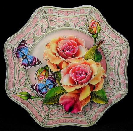 Garden Roses Wavy Octagon Card Mini Kit by Yvonne Middleton