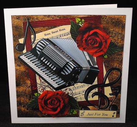 Accordian Vintage Music Topper with Decoupage by Yvonne Middleton