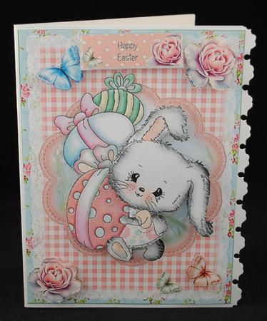 Cute Bunny Run Card Topper by Yvonne Middleton