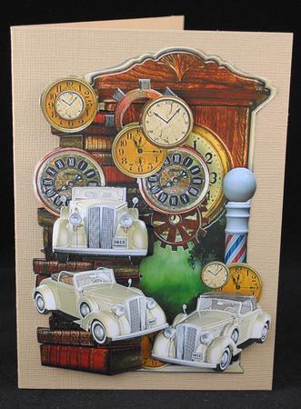 Cars O'clock Male Card by Yvonne Middleton