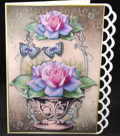 Vase Pink Roses by Yvonne Middleton