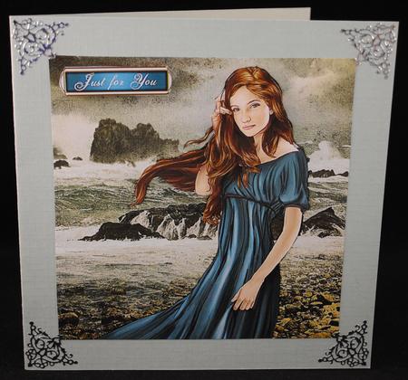 Lady Guinevere (blue) 8x8 Quick Card by Yvonne Middleton