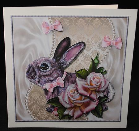 Easter Bunny and Roses by Yvonne Middleton