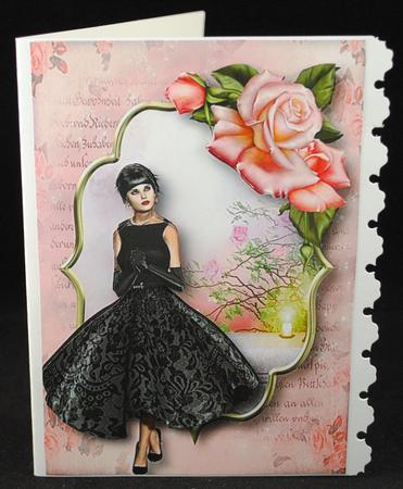 Elegant Black Dress & Edwardian Roses by Yvonne Middleton