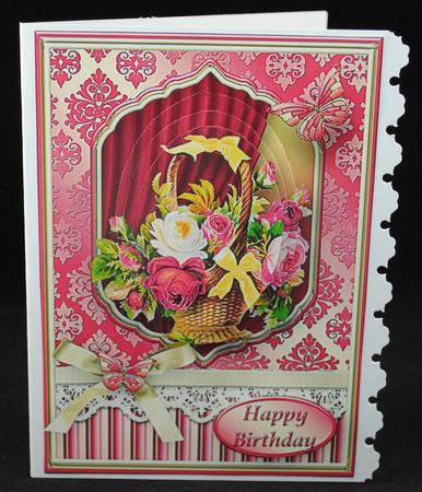 Vintage Flower Basket Card Front by Yvonne Middleton
