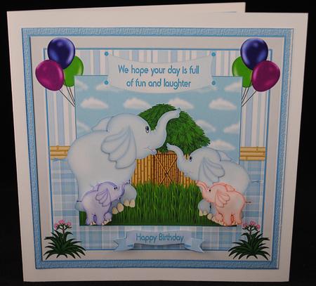 Jungle Elephant Decoupage Birthday Topper by Yvonne Middleton