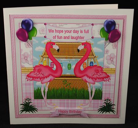 Flamingo Decoupage Topper by Yvonne Middleton