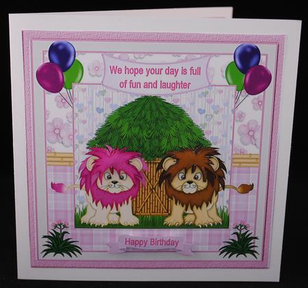 Jungle Lions Decoupage Topper 1 by Yvonne Middleton