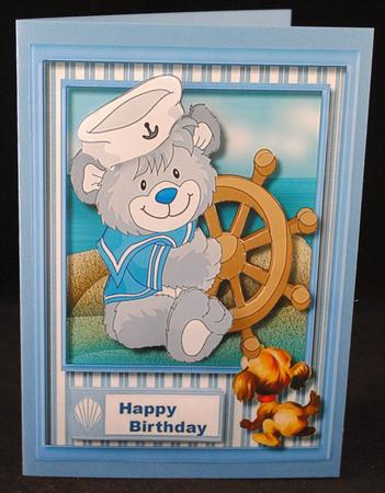 Lovely Sailor Bear at the Wheel by Yvonne Middleton