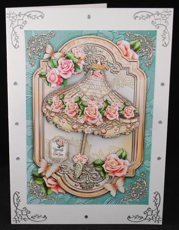 Beautiful Vintage Soft Lace Umbrella with Roses by Yvonne Middleton