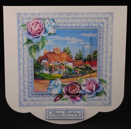 Summer Cottage with Roses Pyramid by Yvonne Middleton