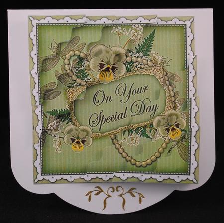 Olive Pansy Special Day 6in Duo Wavy Corner Stacker by Yvonne Middleton