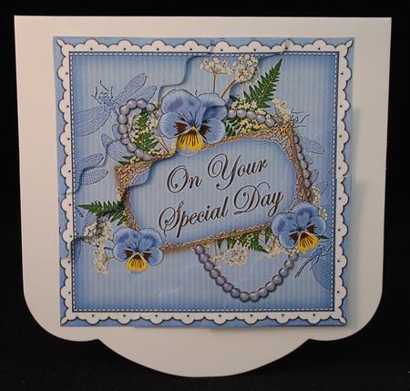 Pale Blue Pansy Special Day 6in Duo Wavy Corner Stacker by Yvonne Middleton