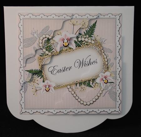Lilac Hint Orchid Easter Wishes 6in Duo Wavy Corner Stacker by Yvonne Middleton