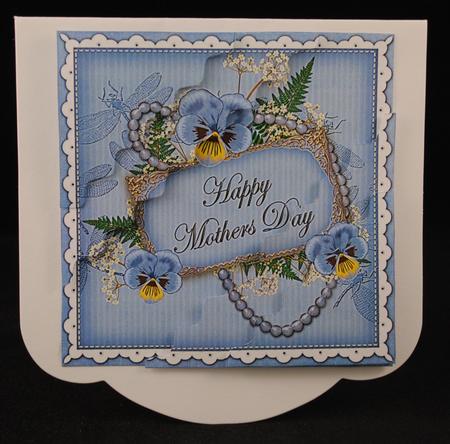 Pblue Pansy Mothers Day 6in Duo Wavy Corner Stacker by Yvonne Middleton