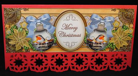 Blue Robin Merry Christmas Large Dl Topper by Yvonne Middleton