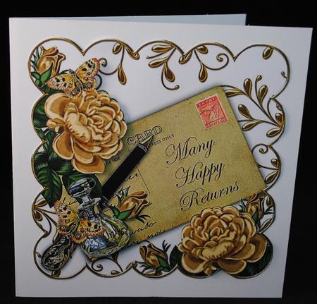Coffee Roses Many Happy Returns Ink Saver 8in Step by Step by Yvonne Middleton