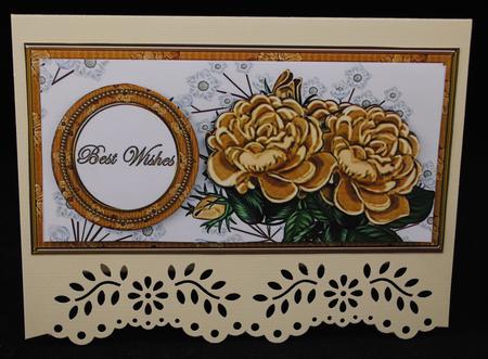 Coffee Roses Best Wishes Dl Decoupage Topper by Yvonne Middleton