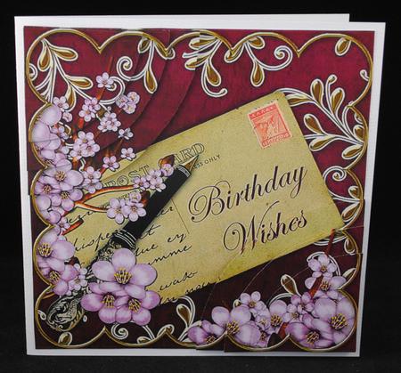 Lilac Blossom Hpink Birthday Wishes 6in Duo Corner Stacker by Yvonne Middleton