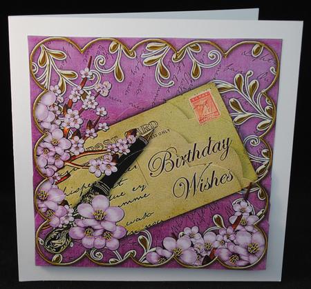 Lilac Blossom Violet Birthday 5in Scallop Bottom Stacker by Yvonne Middleton